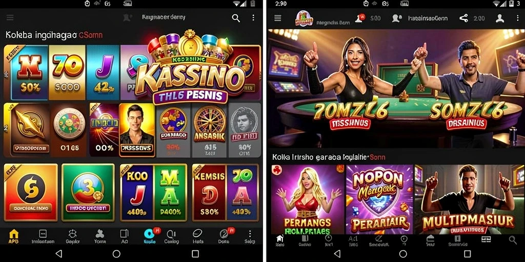 Layar permainan dengan grafik berwarna-warni yang menarik.